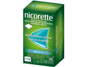 Nicorette icemint 2mg žuvačka bez cukru 105ks