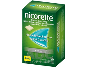 Nicorette žuvačky 4mg 105ks