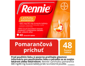 RENNIE S príchuťou pomaranča 680 mg/80 mg 48 tabliet