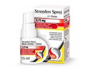 Strepfen Sprej Med a Citrón 8,75 mg/ dávka orálna roztoková aerodisperzia aer.ors. 1 x 15 ml